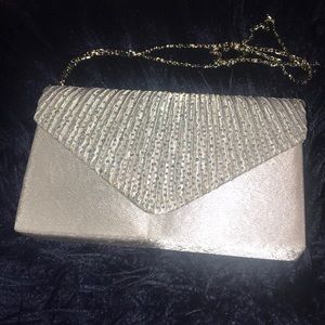 Silver clutch purse